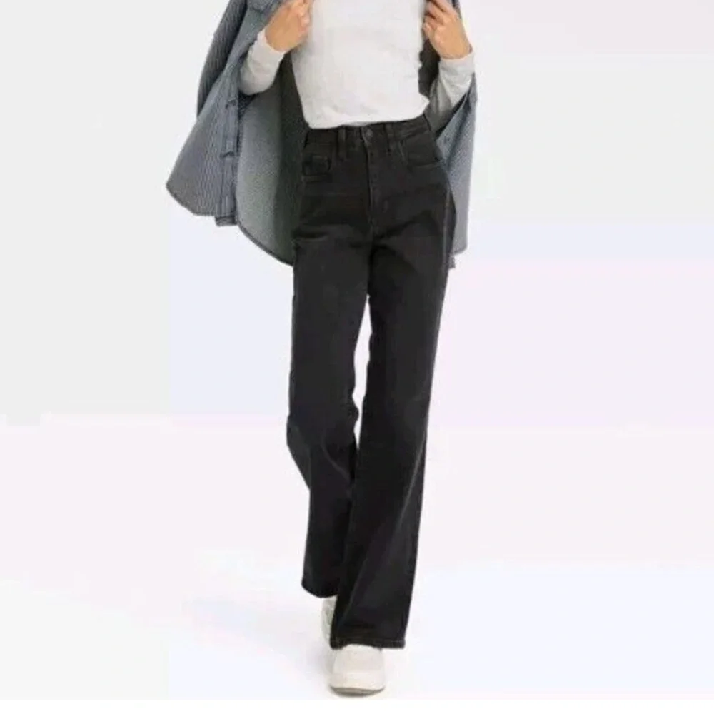 Universal Thread High Rise Black Flare Cotton Jeans Size 00 Long